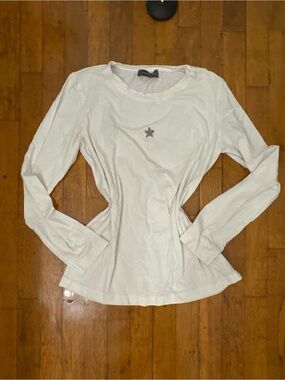 Lorena Antoniazzi White Long-Sleeve Star Tee